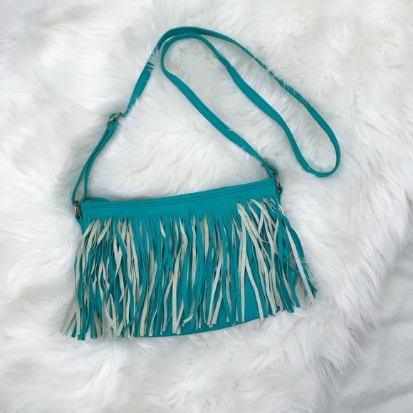 Handbags - Turquoise Fringe Purse